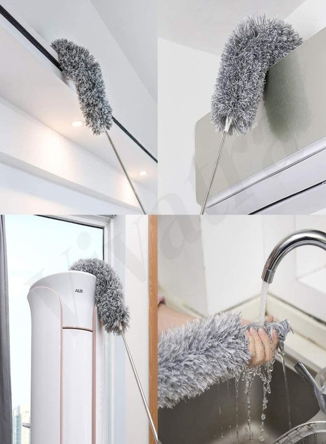 Vivatra Microfiber Feather Duster Bendable & Extendable Fan Cleaning Duster with 100 inches Expandable Pole Handle Washable Duster for High Ceiling Fans, Window Blinds, Furniture - Image 3